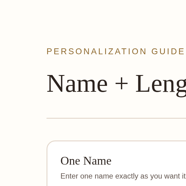 Personalized Gold Name Necklace — name length and finish guide