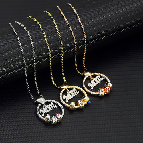 Engraved Birthstone Name Necklace – main product view