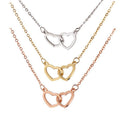 Double Heart Name Necklace - couples necklace
