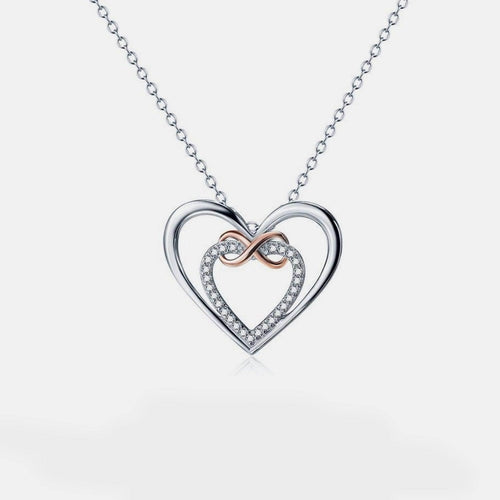 Sterling Silver Heart Zircon Necklace