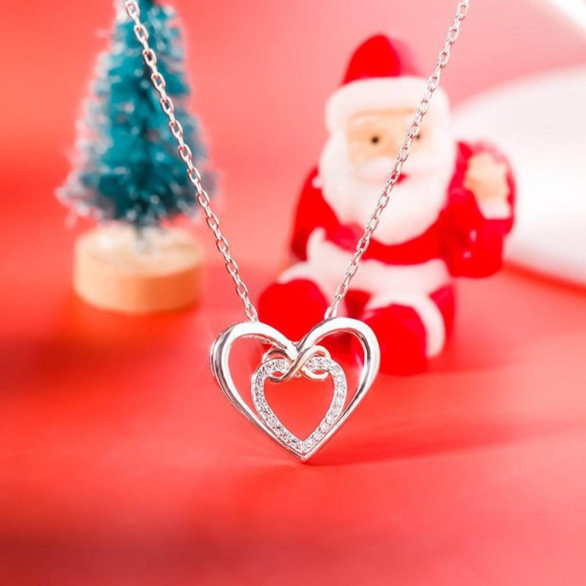 Sterling Silver Heart Zircon Necklace