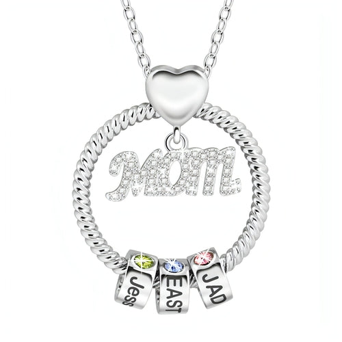 Engraved Birthstone Name Necklace – Color: Steel color view