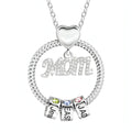 Engraved Birthstone Name Necklace – Color: Steel color view