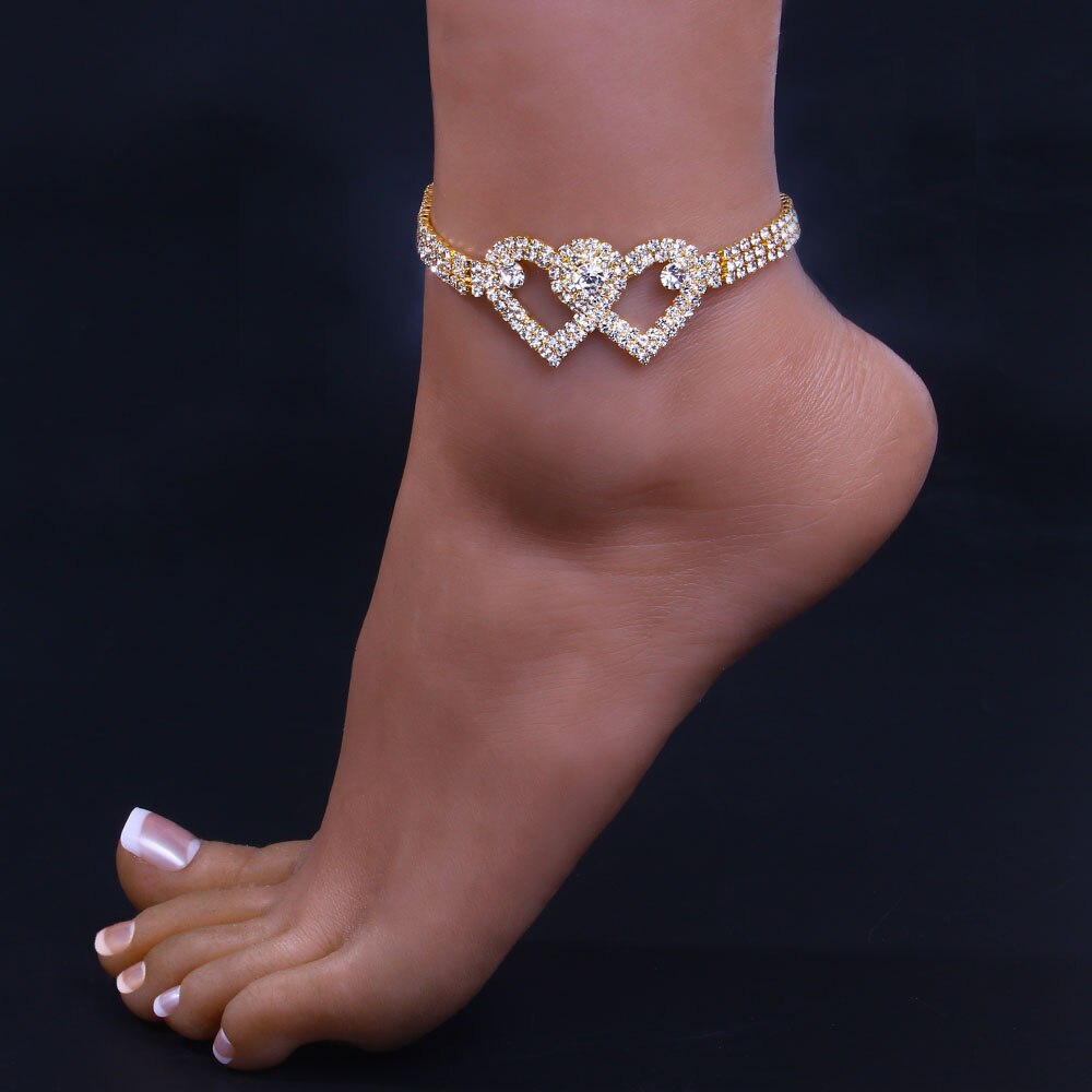 Double Heart Anklet