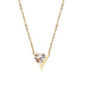 V-Shaped CZ Pendant Necklace