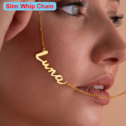 Customized Name Necklace for Women Stainless Steel Figaro Chain Personalized Name Necklace Fashion Waterproof Custom Jewelry
