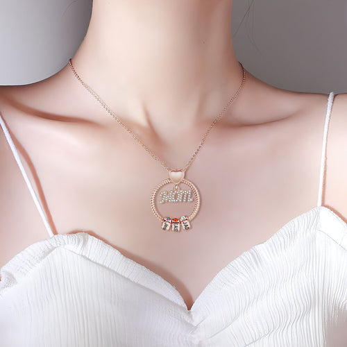 Engraved Birthstone Name Necklace – alternate product view