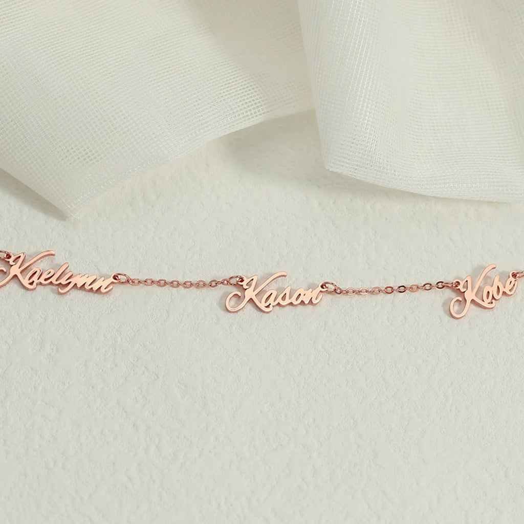 Personalized Multiple Name Necklace – styling view