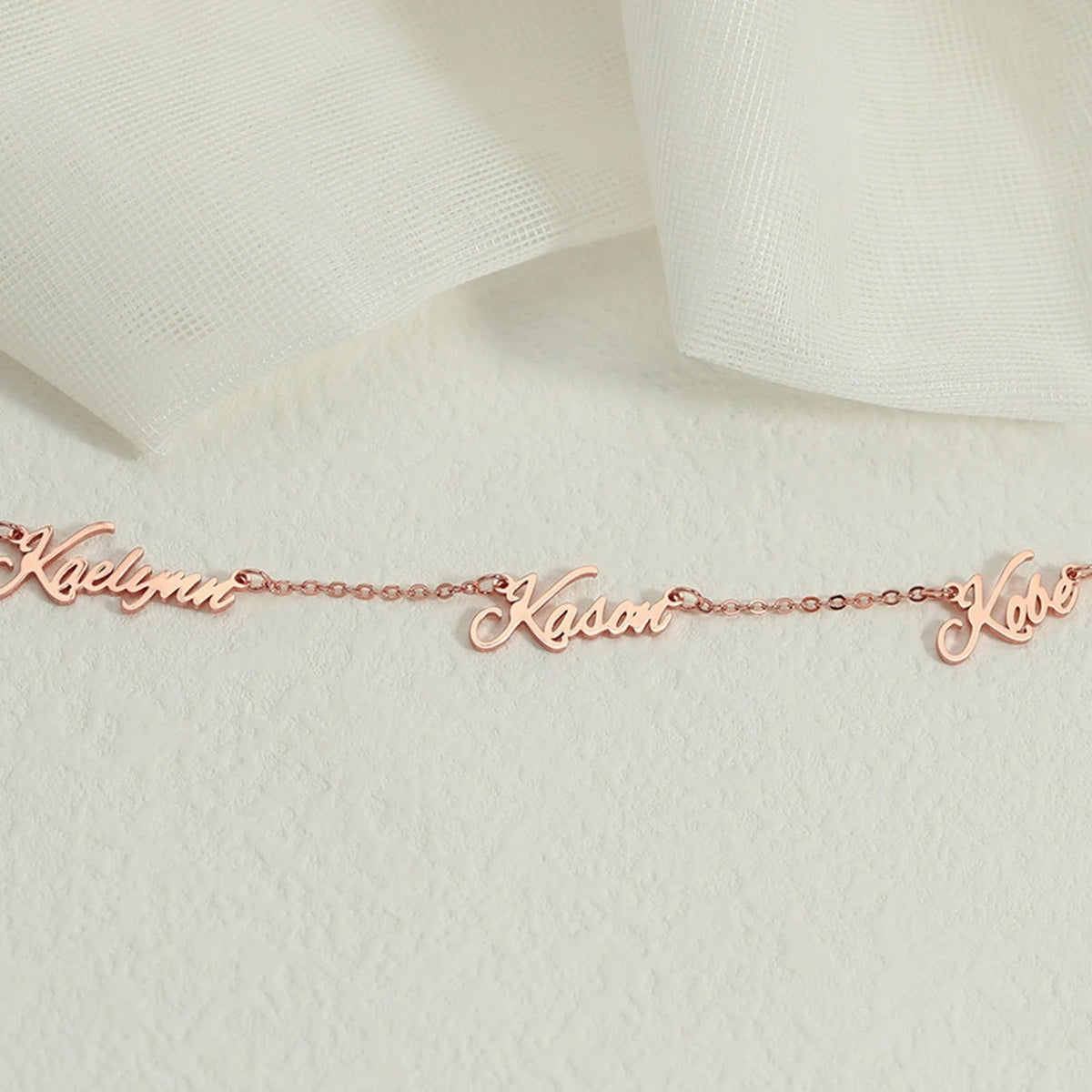 Personalized Multiple Name Necklace – styling view