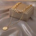 Layered Coin Choker Necklace