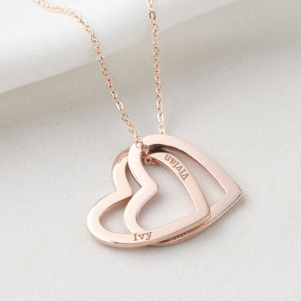 Personalized Mother’s Heart Name Necklace – styling view