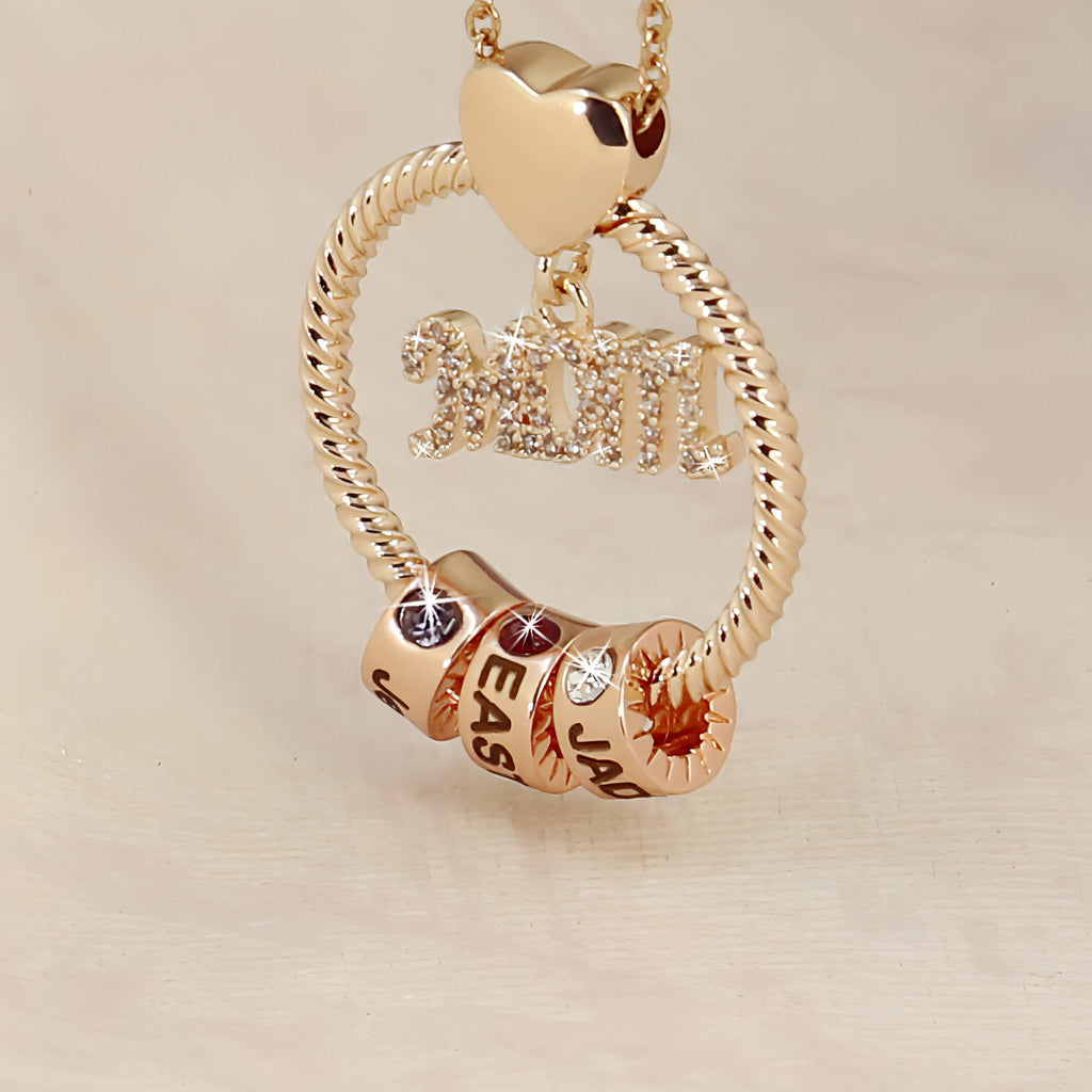 Engraved Birthstone Name Necklace – personalization detail