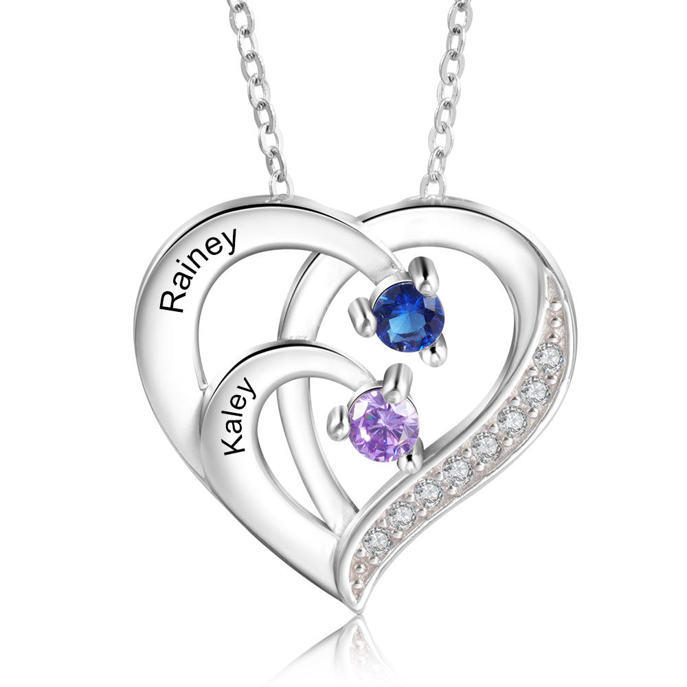 Personalized Birthstone Sterling Silver Necklace – main product view