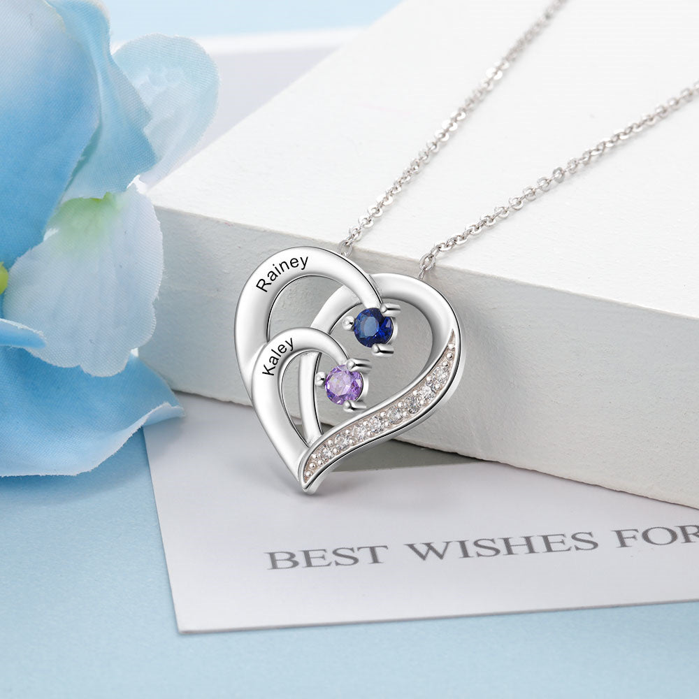 Personalized Birthstone Sterling Silver Necklace – personalization detail