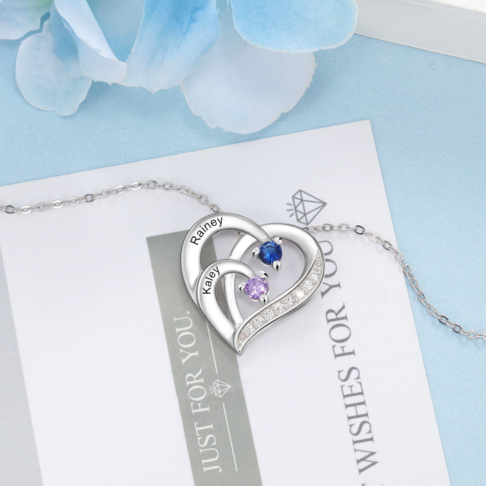 Personalized Birthstone Sterling Silver Necklace – alternate product view